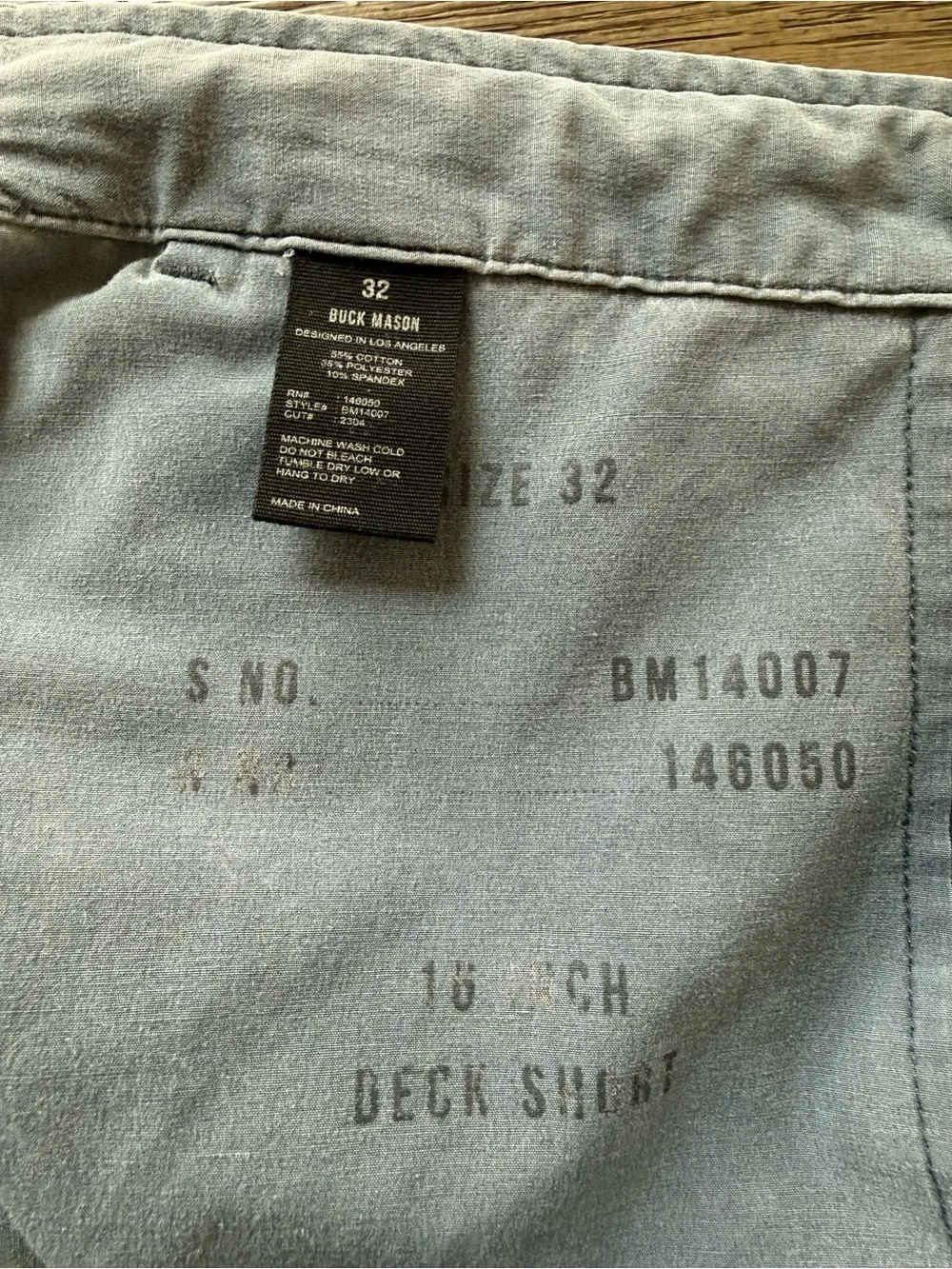 Buck Mason - Mens Light Blue Gray Casual Drawstring Shorts